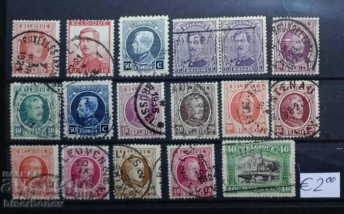 Belgia, 1862 - 1925, urme de șarniere filatelice