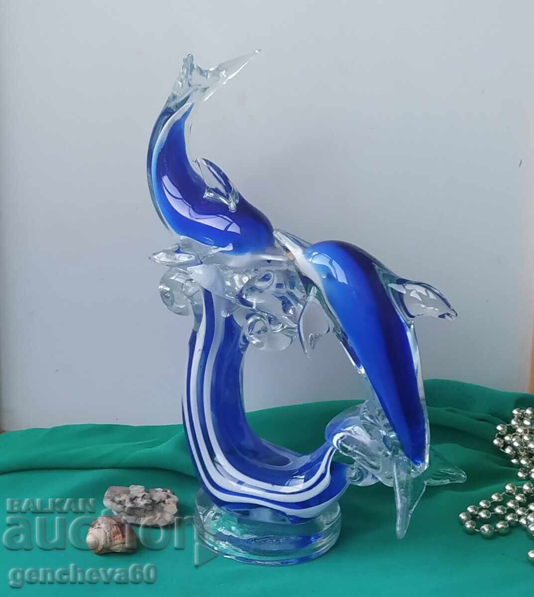 MURANO sculpture of a pair of dolphins - 5