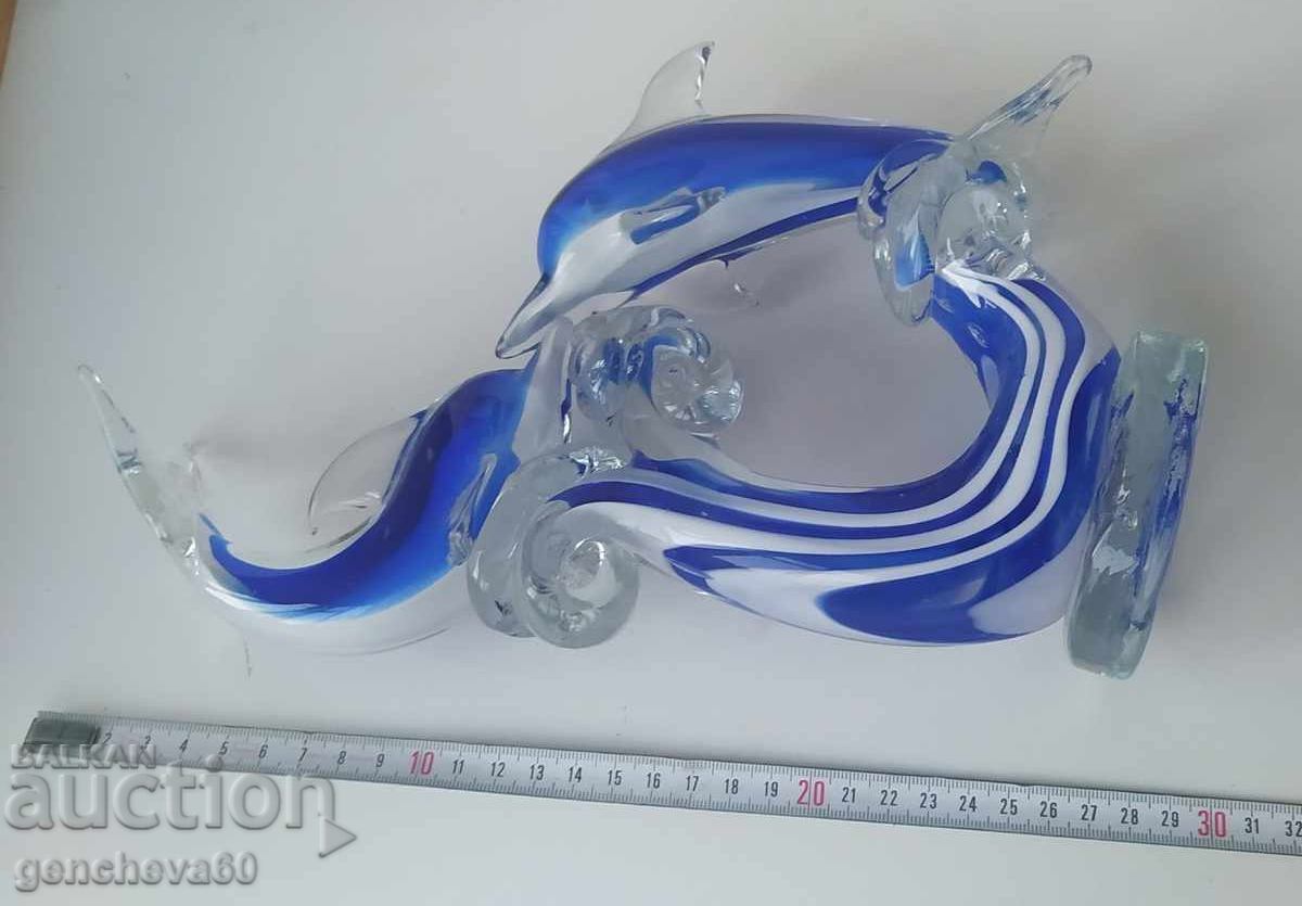MURANO sculpture of a pair of dolphins - 6