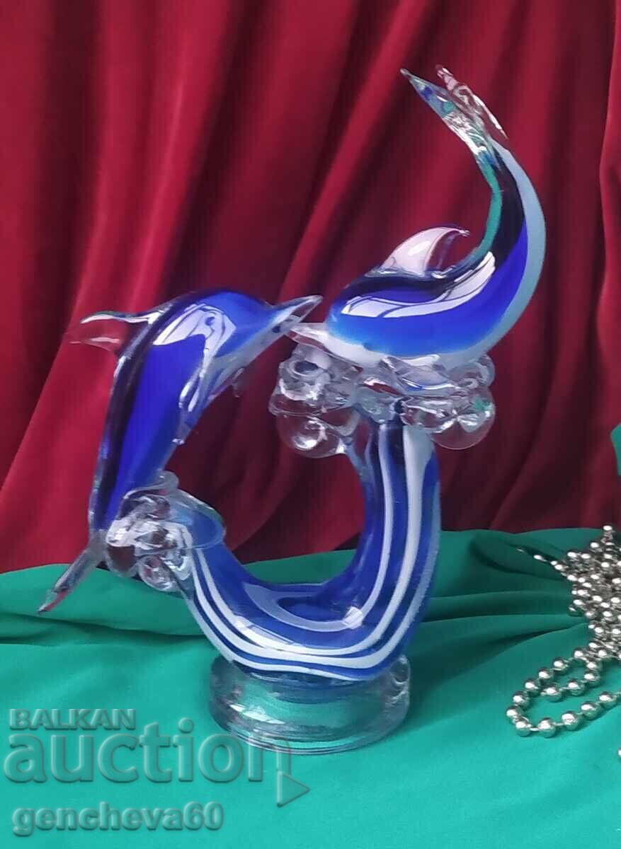 MURANO sculpture of a pair of dolphins - 7