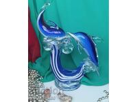 MURANO sculpture of a pair of dolphins