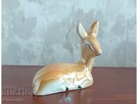 Porcelain figurine "Lying Doe" Socialist porcelain "Izida" SIP