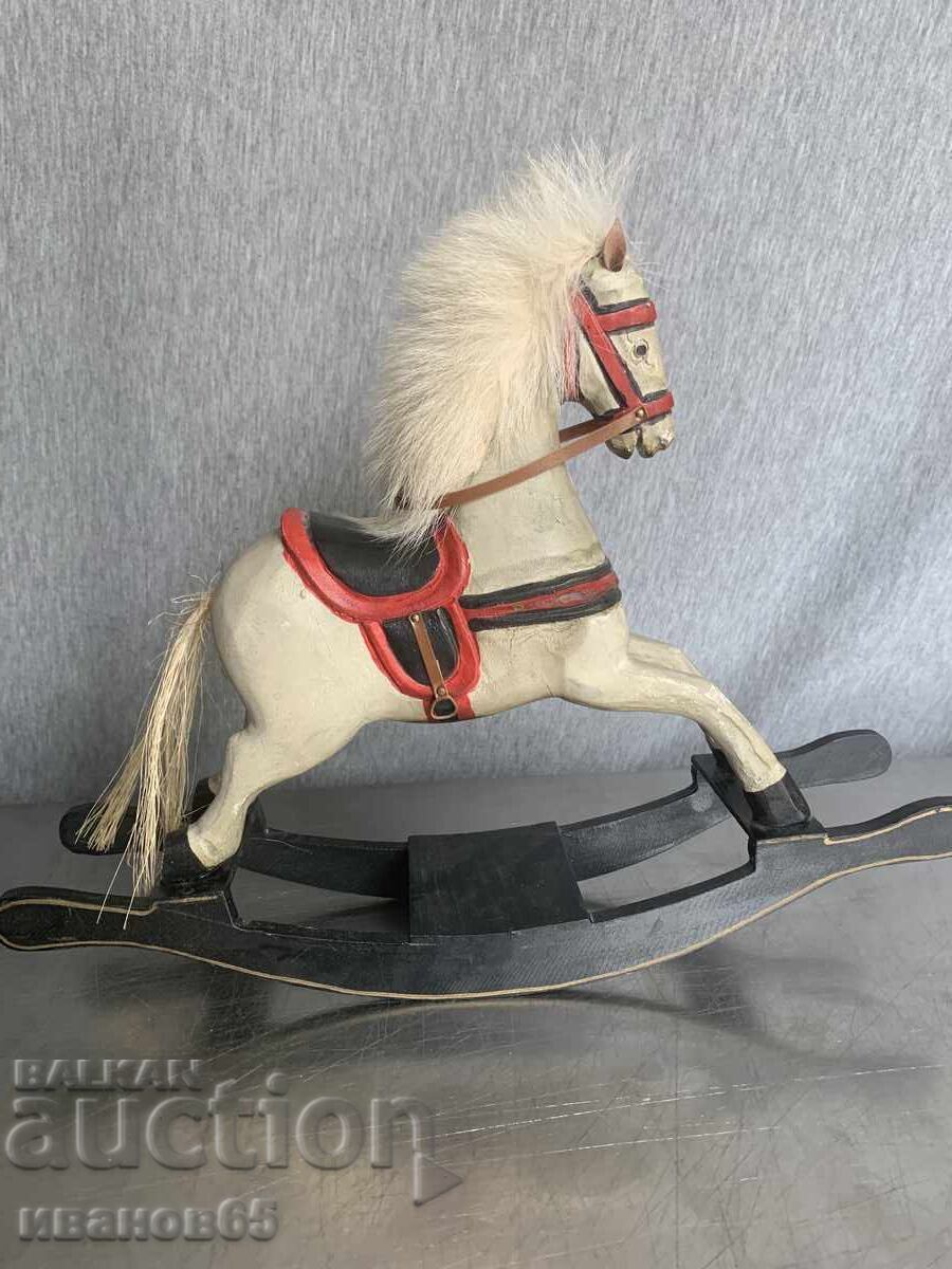 Wooden rocking horse for decoration