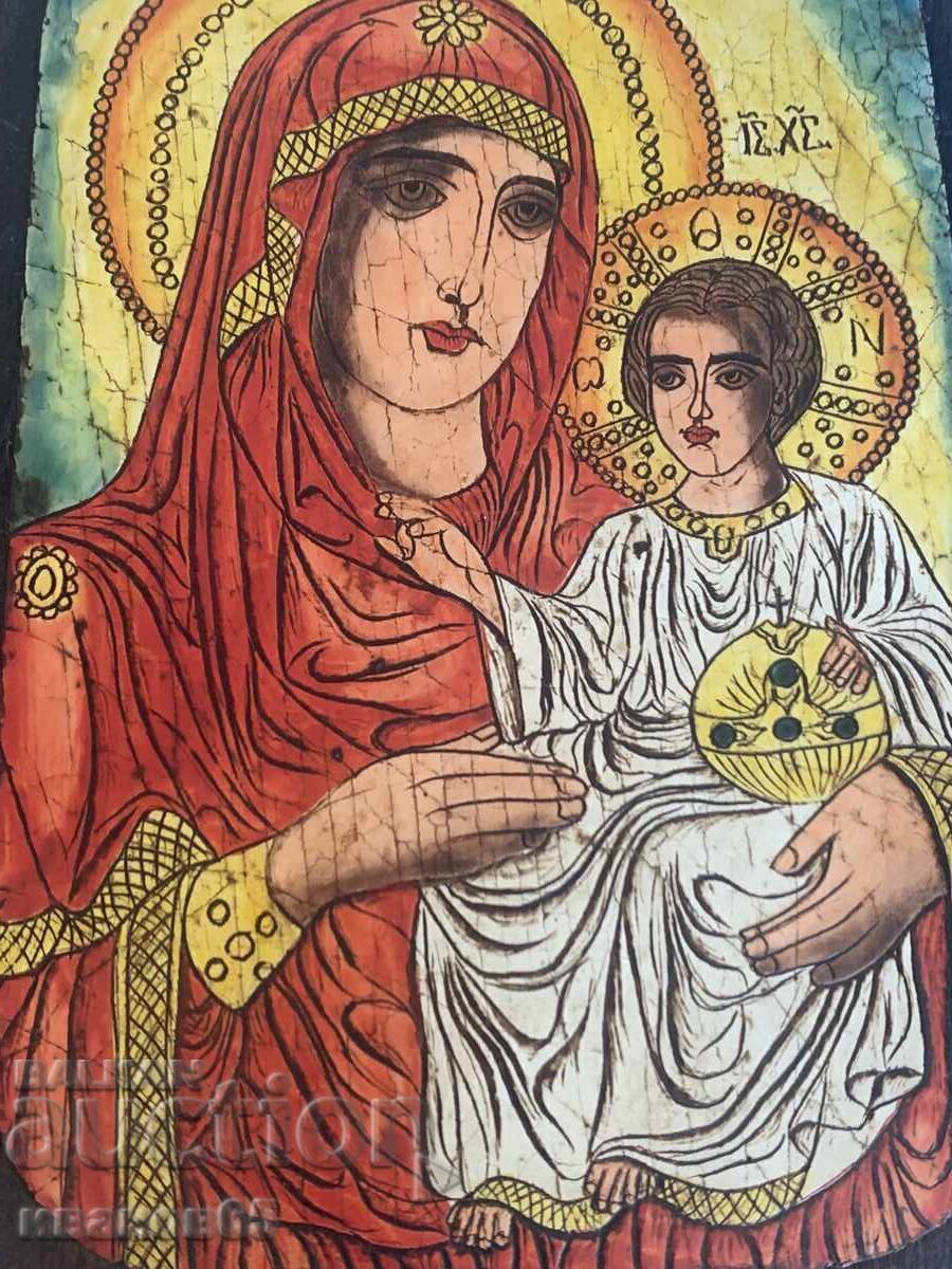 Licitație Icoană ortodoxă Iisus Hristos Fecioara Maria