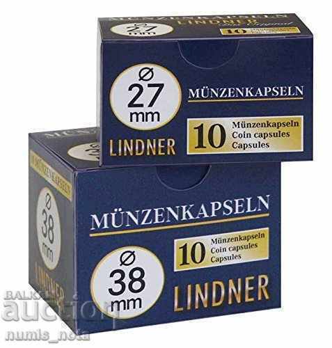 Capsule monede LINDNER - 27 mm. Capsule monede LINDNER - 27 mm.