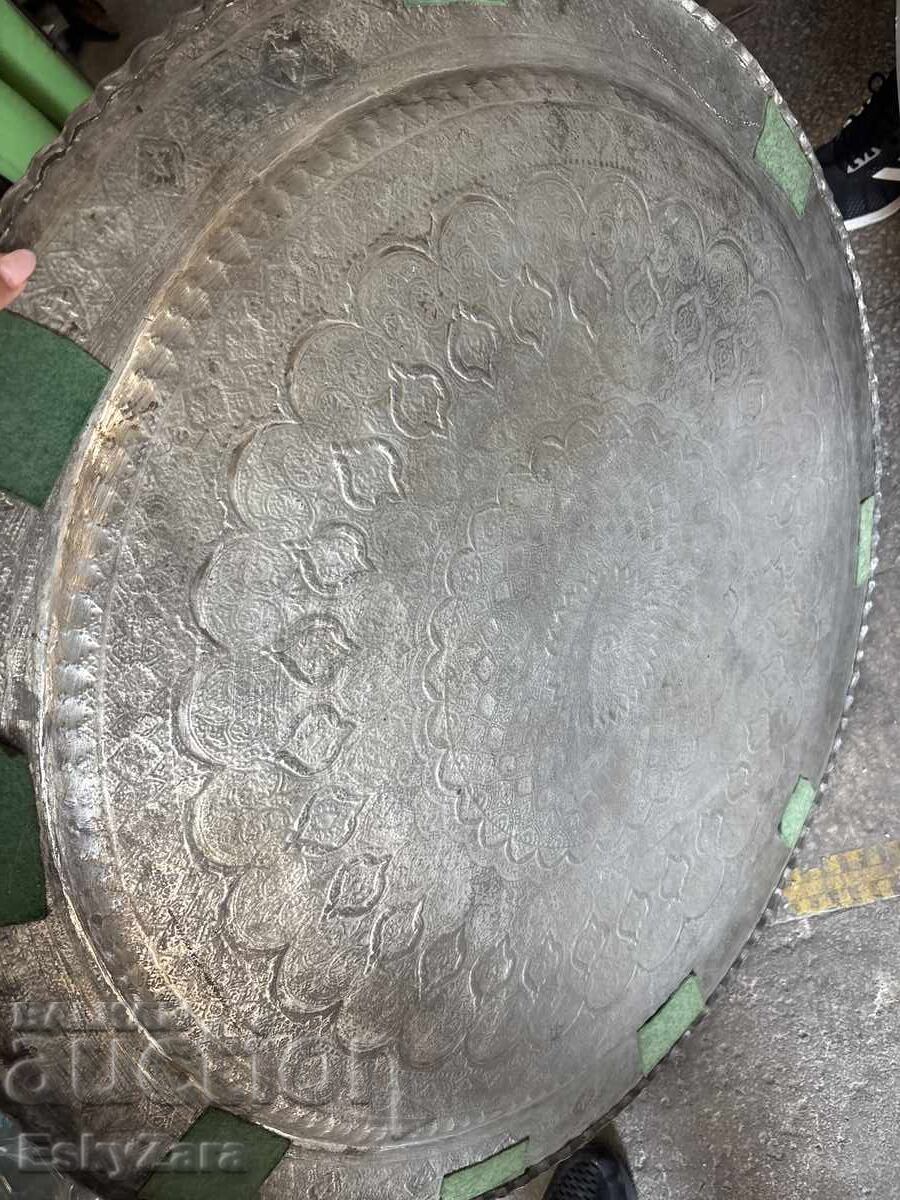 Tavă decorativă unică din cupru ciocănit (83 cm / 5.8 kg) - 5