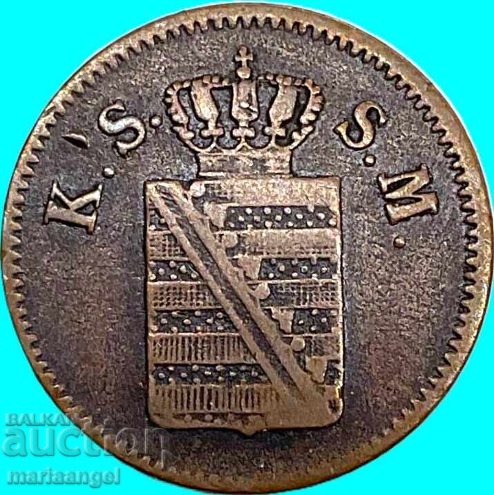 1 пфениг 1856 F Германия Саксония - 6