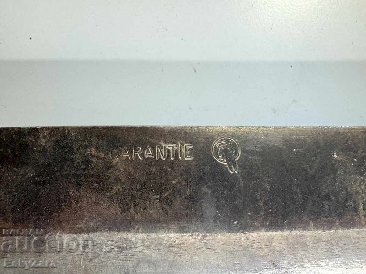 Licitație Rindea veche / cuțit cu două mânere pentru decojit bușteni cu marcaj