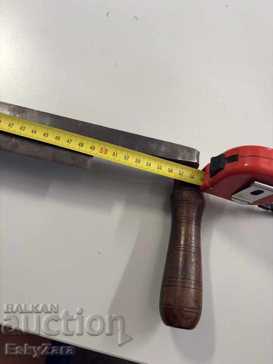 Rindea veche / cuțit cu două mânere pentru decojit bușteni cu marcaj - 5