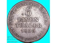 1/6 талер 1833 Германия Хесен сребро
