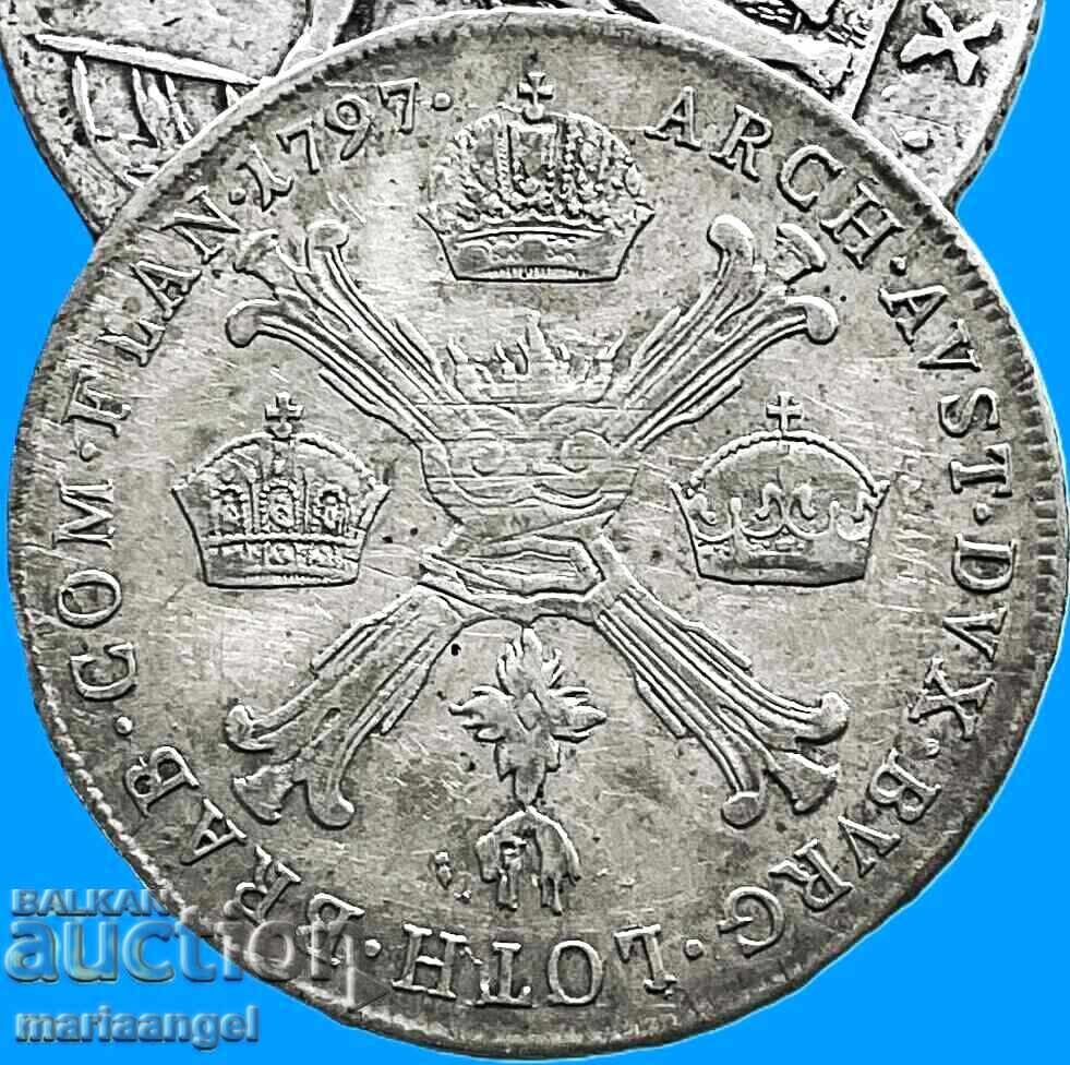 Livrarea 1/2 Taler 1797 B Austria încoronare Kremnica