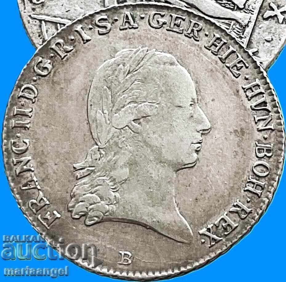 1/2 Taler 1797 B Austria încoronare Kremnica