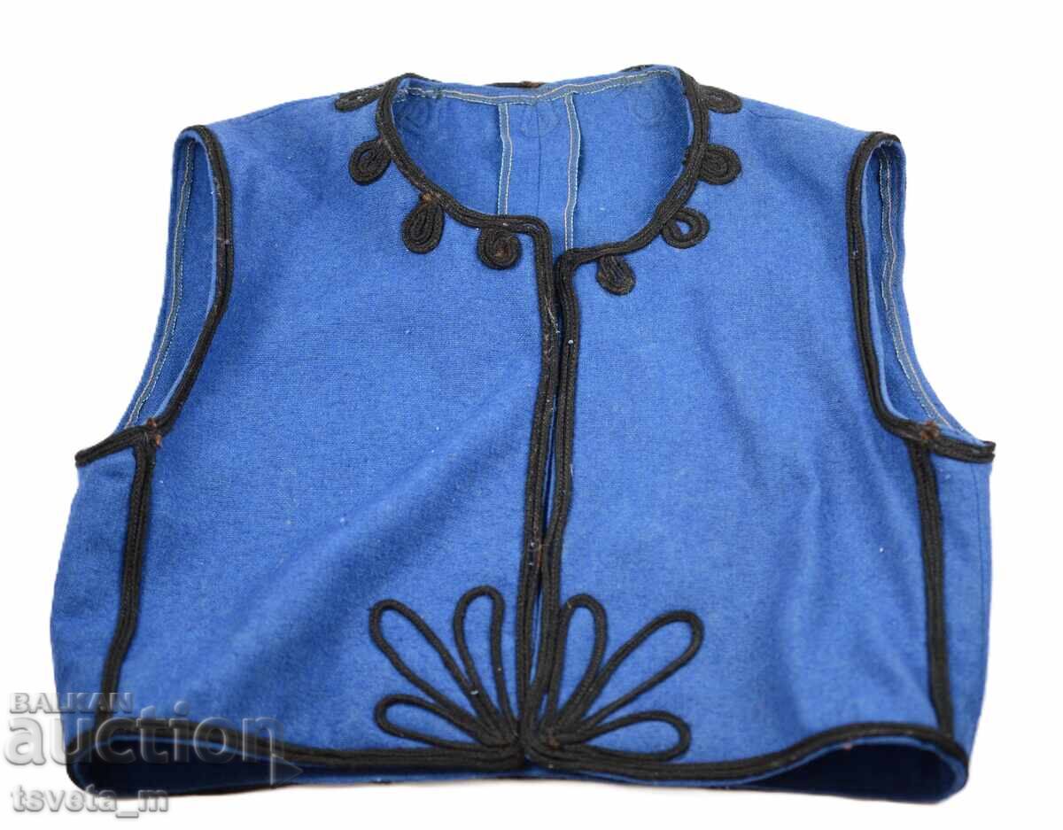 Antique wool men's / children's vest with braid folk costume