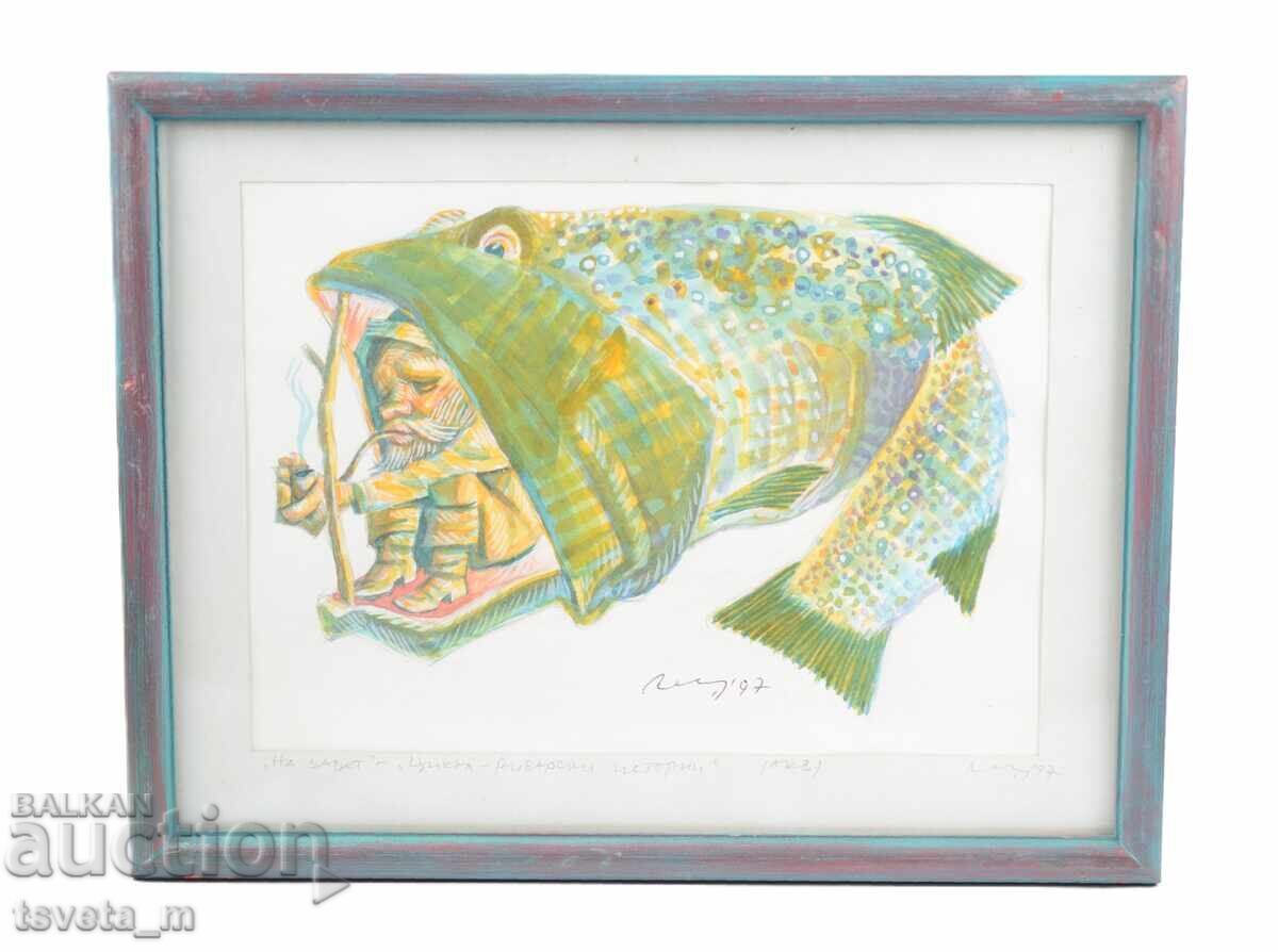 Painting "To the Covenant" watercolor '97 by Kuncho Kunchev