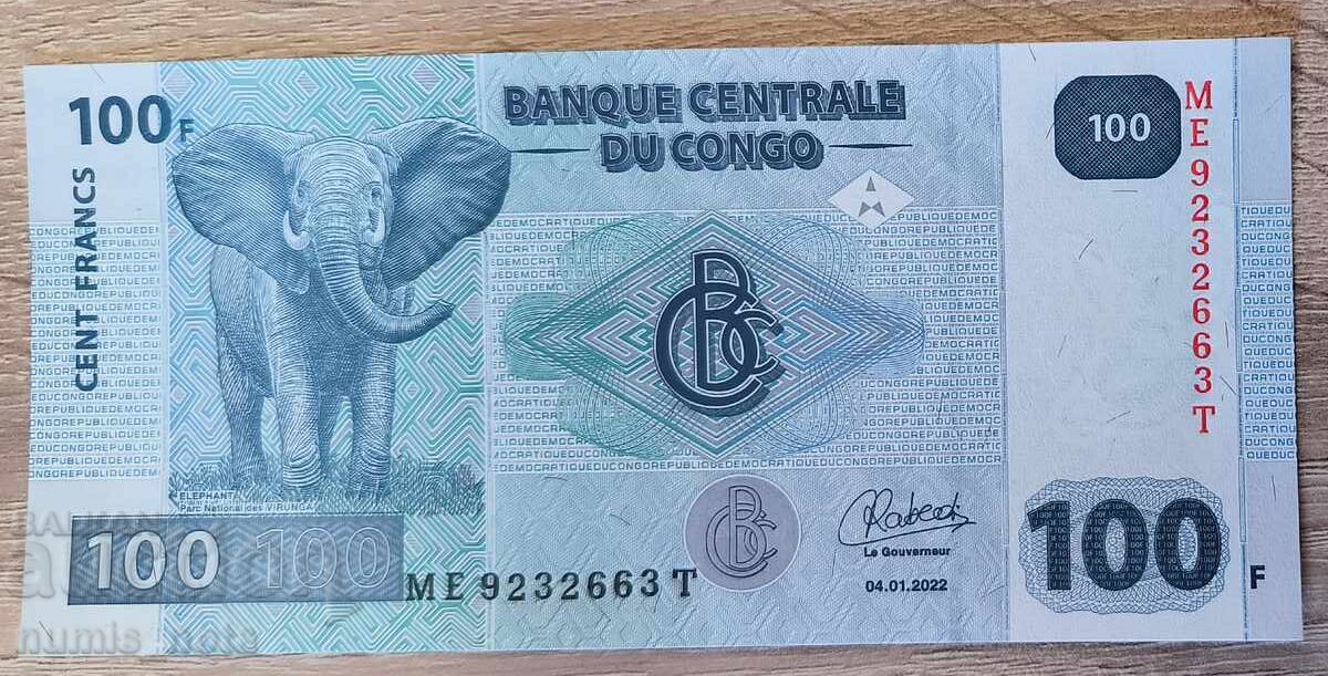 Congo 100 franci 2022 UNC