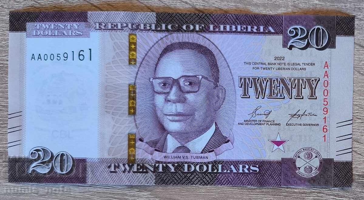 Λιβερία 20 δολάρια 2022 UNC