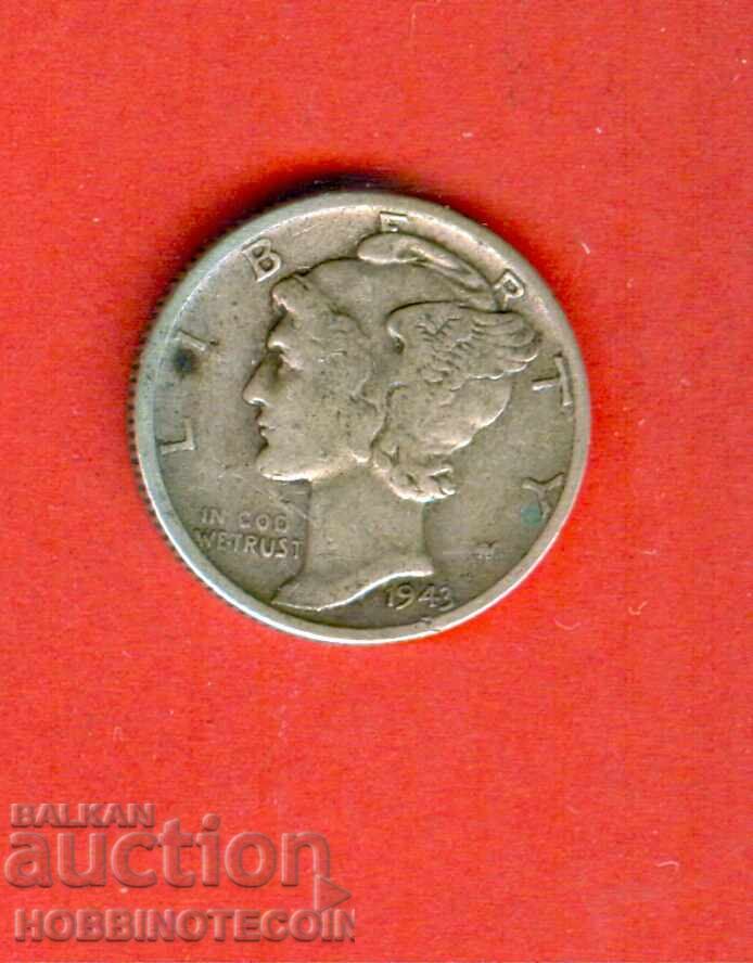 SUA 10 cenți - 1 dime emisiune 1943 ARGINT