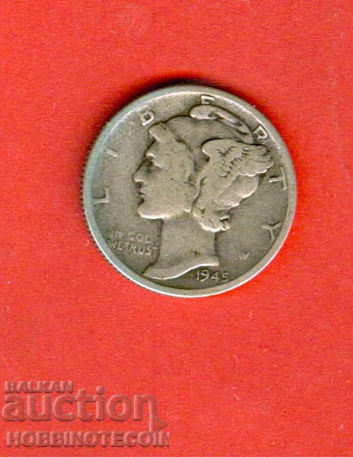 САЩ USA 10 - cent цента - 1 дайм емисия issue 1945 СРЕБРО 1