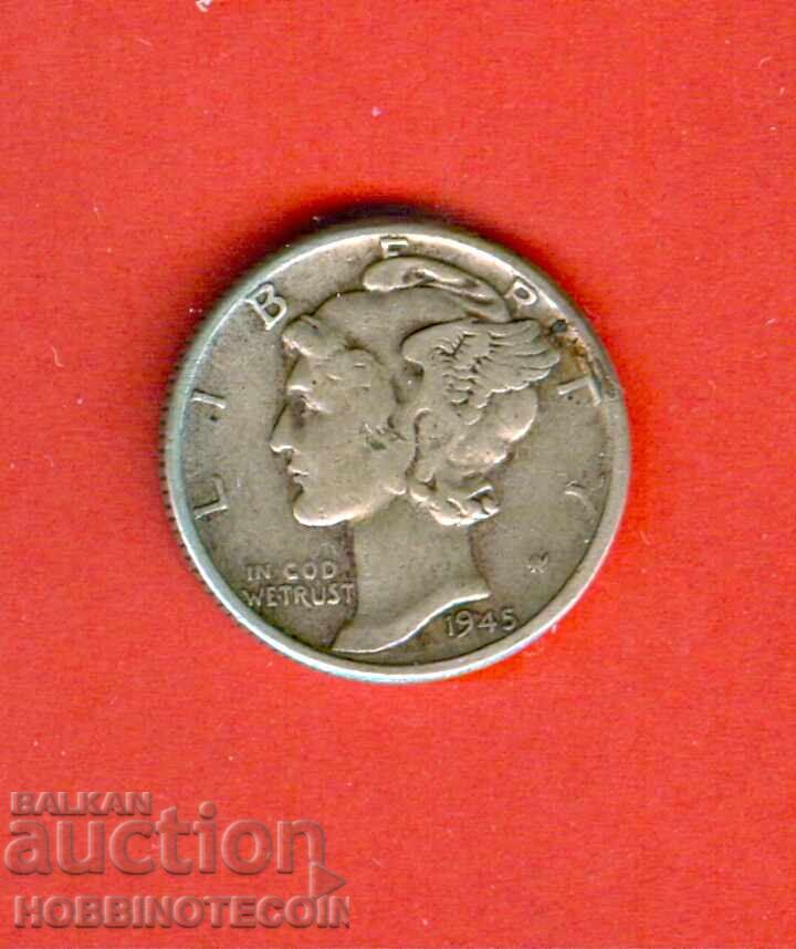 SUA 10 cenți - 1 dime emisiune 1945 ARGINT 2