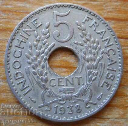 5 centimes 1938 - French Indochina