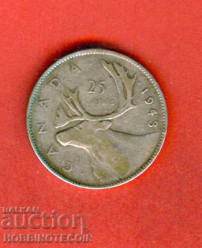 ΚΑΝΑΔΑ CANADA 25 σεντς έκδοση - issue 1943 - ΑΣΗΜΙ