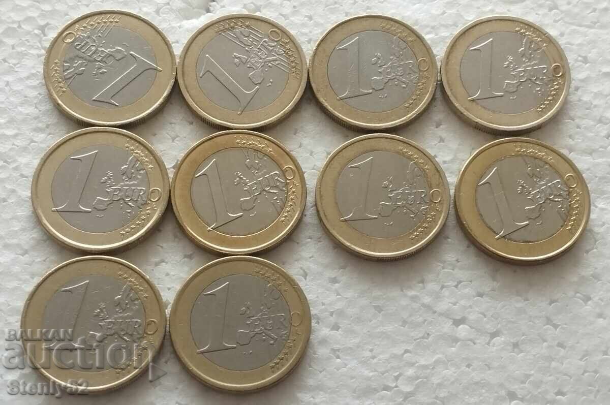 Συλλογή από 10 διαφορετικά 1 ευρώ Ε.Ε με τιμή € 30.00 | 58.68 BGN Συλλογή από 10 διαφορετικά 1 ευρώ Ε.Ε με τιμή € 30.00 | 58.68 BGN