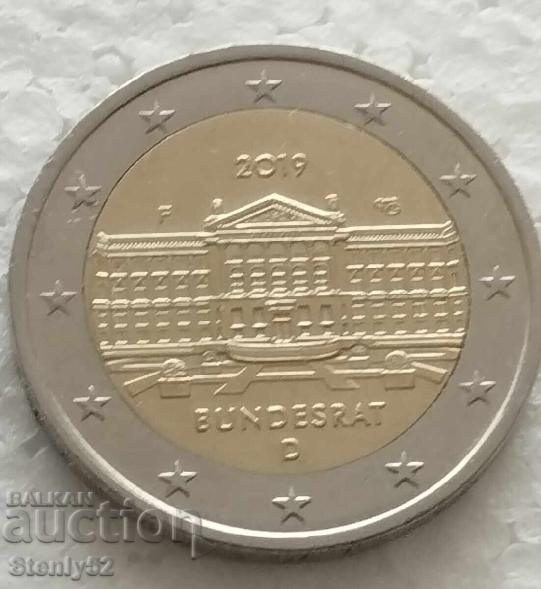 2 ευρώ Γερμανία 2019 BUNDESRAT γράμμα D