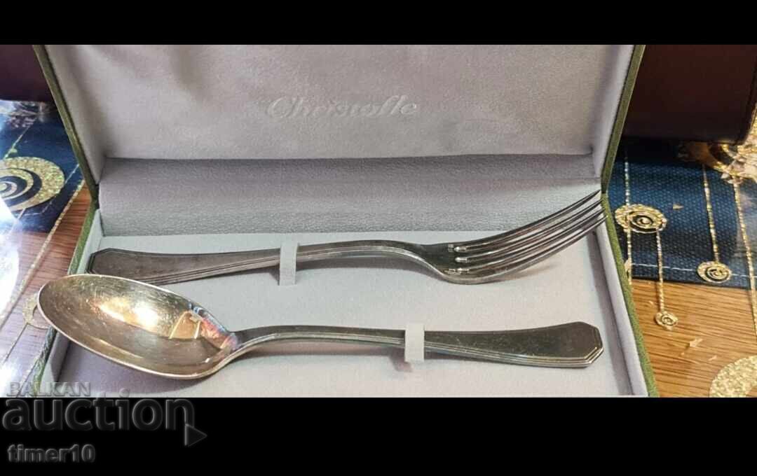 Christofle Lilly Pattern Silverplate Spoon/Fork Set with price € 120.00 | 234.70 BGN