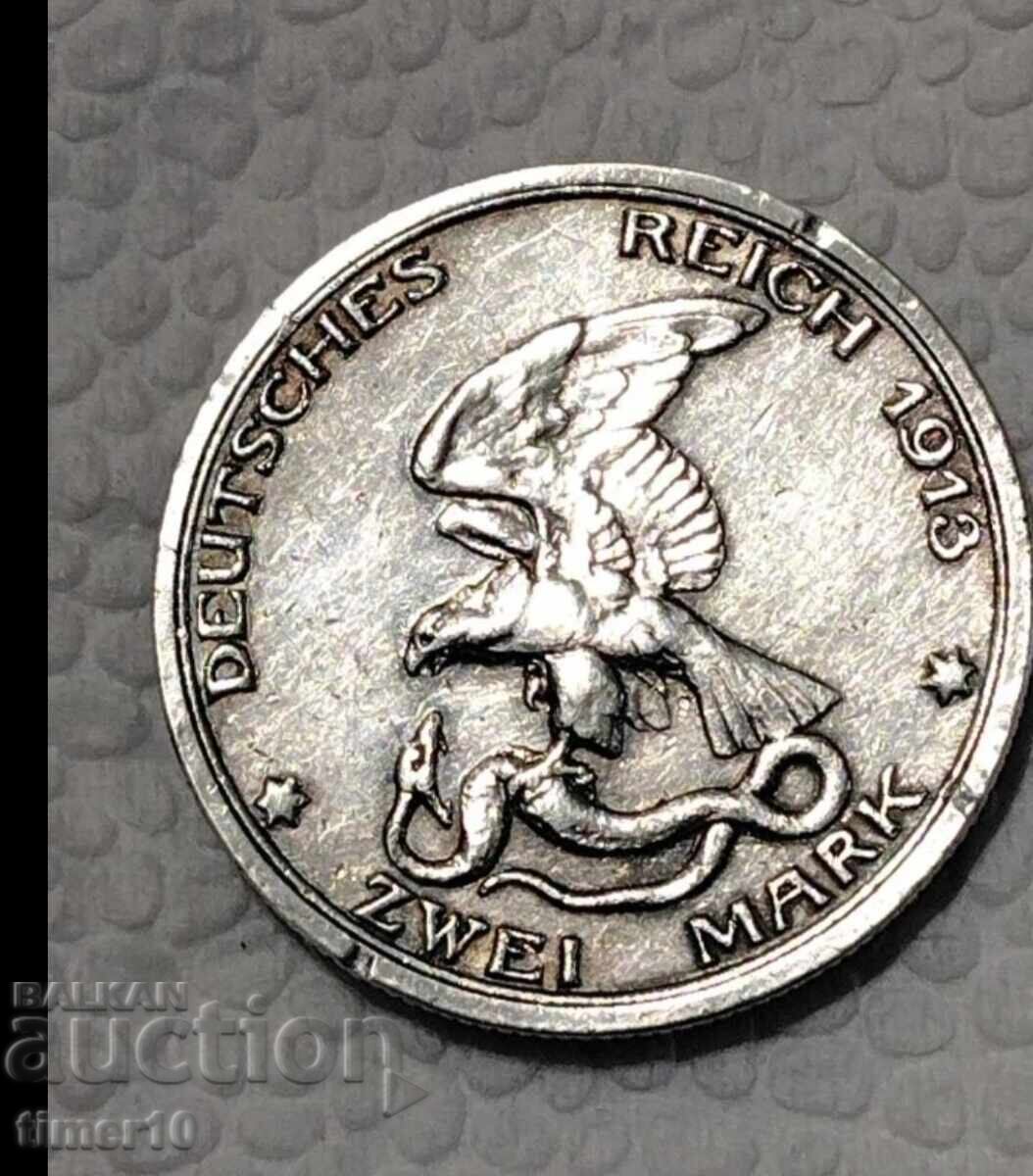 Auction  1913 Germany Wilhelm II Prussia Napoleon war rare silver