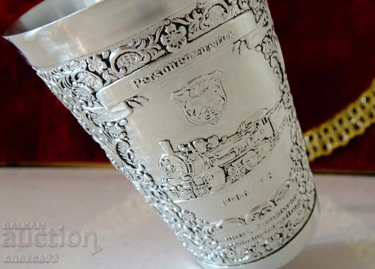 Pahar de vin din cositor Locomotivă, Tren 1906-1914 - 5