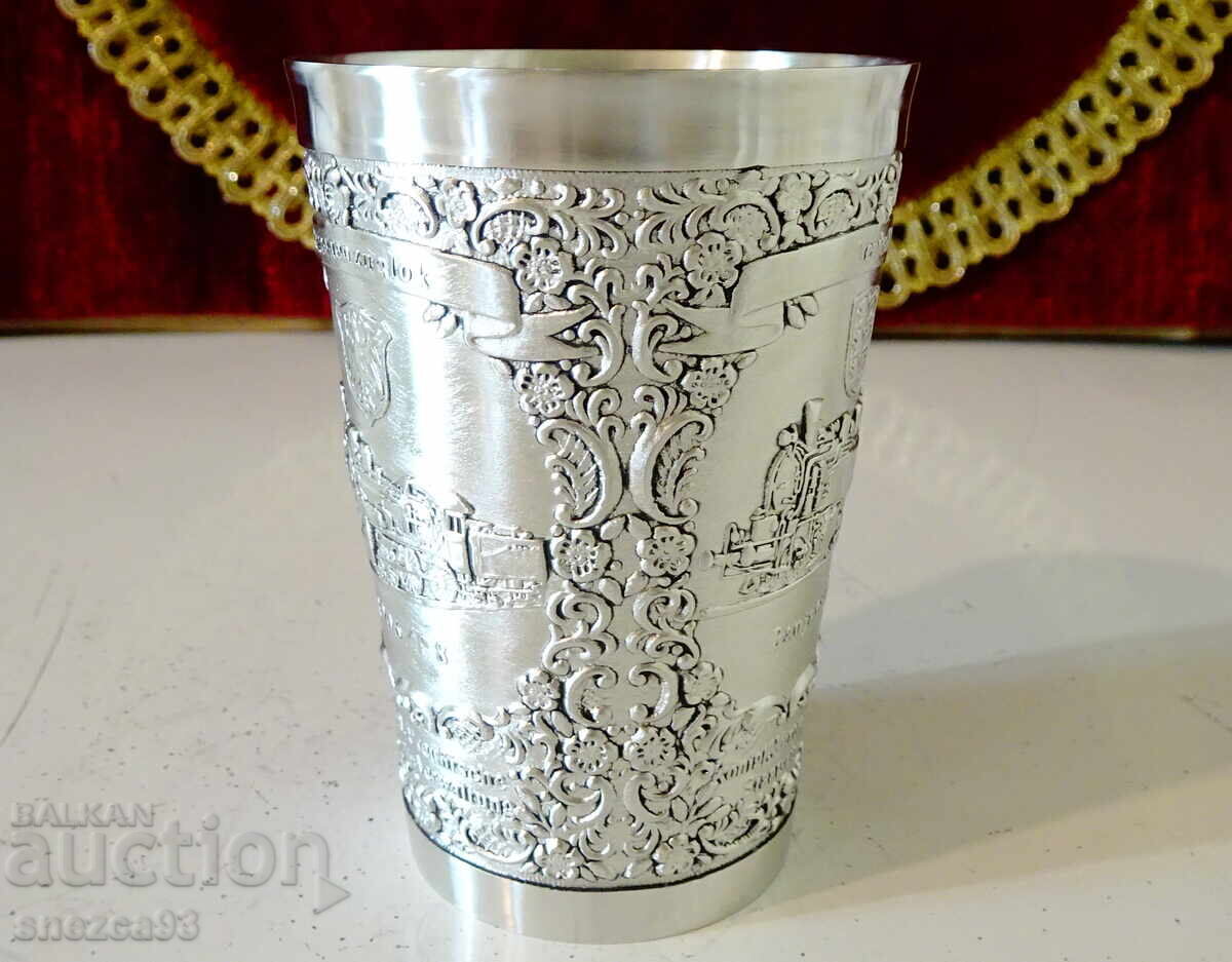 Pahar de vin din cositor Locomotivă, Tren 1906-1914 - 7
