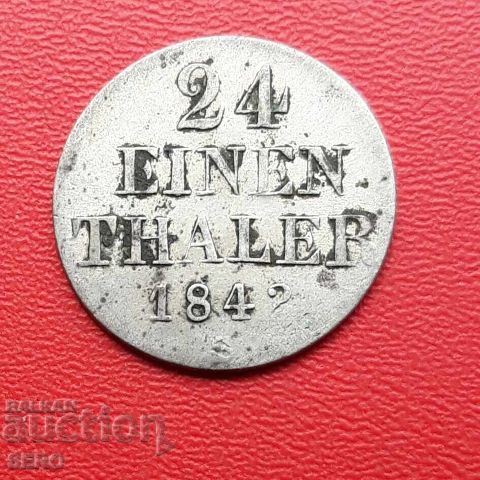 Germania-Hanovra-1/24 taler 1842 -foarte bine conservată