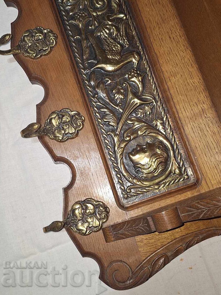 Auction Old large wall coat rack Auction Old large wall coat rack