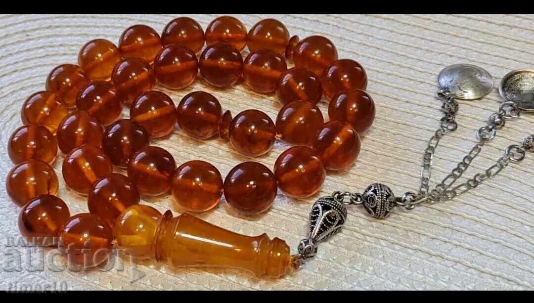 Delivery of 84 grams old pressed Baltic amber cognac prayer beads