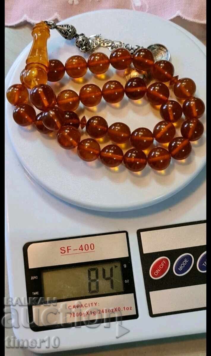 84 grams old pressed Baltic amber cognac prayer beads