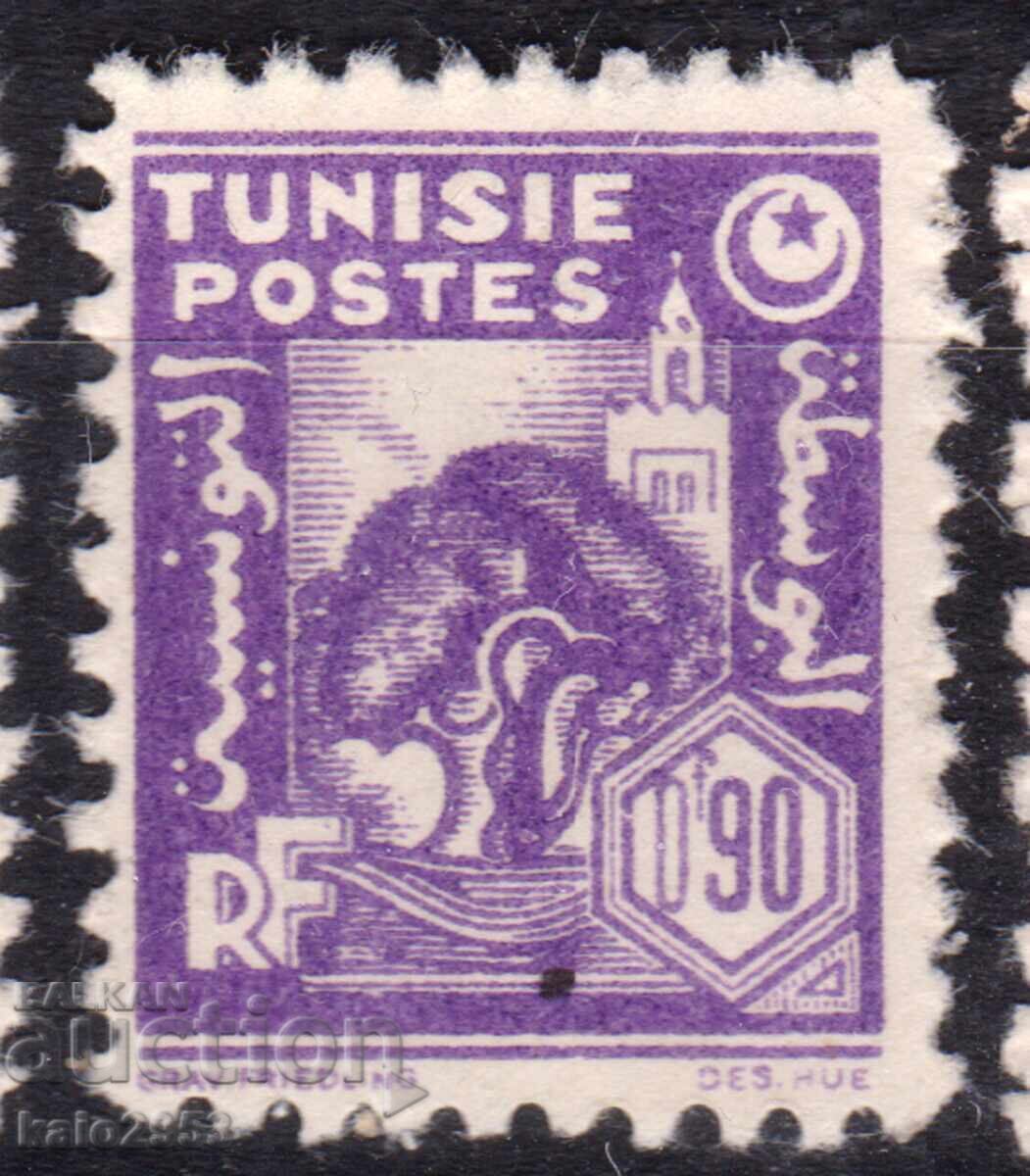 Τυνησία/προτεκτοράτο-1944-Τακτική-Τζαμί και ελαιόδεντρα, MNH