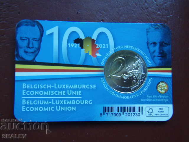 2 Euro 2021 Belgia "100 de ani Bel-Lux" /Belgia/ (1) - Unc - 5 2 Euro 2021 Belgia "100 de ani Bel-Lux" /Belgia/ (1) - Unc - 5