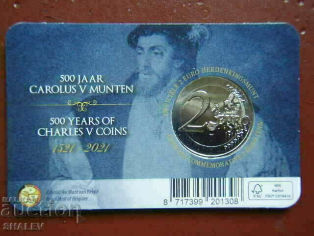 2 Euro 2021 Belgium "500 y coins Carol V" /Белгия/ (2) - Unc - 5