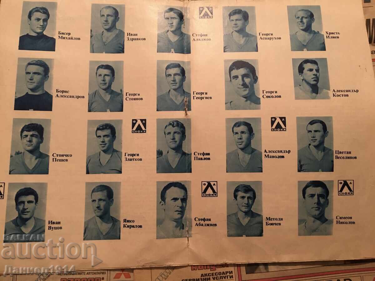 Δημοπρασία Πρόγραμμα ποδοσφαιρικού αγώνα Λέφσκι Σόφιας - Μίλαν
