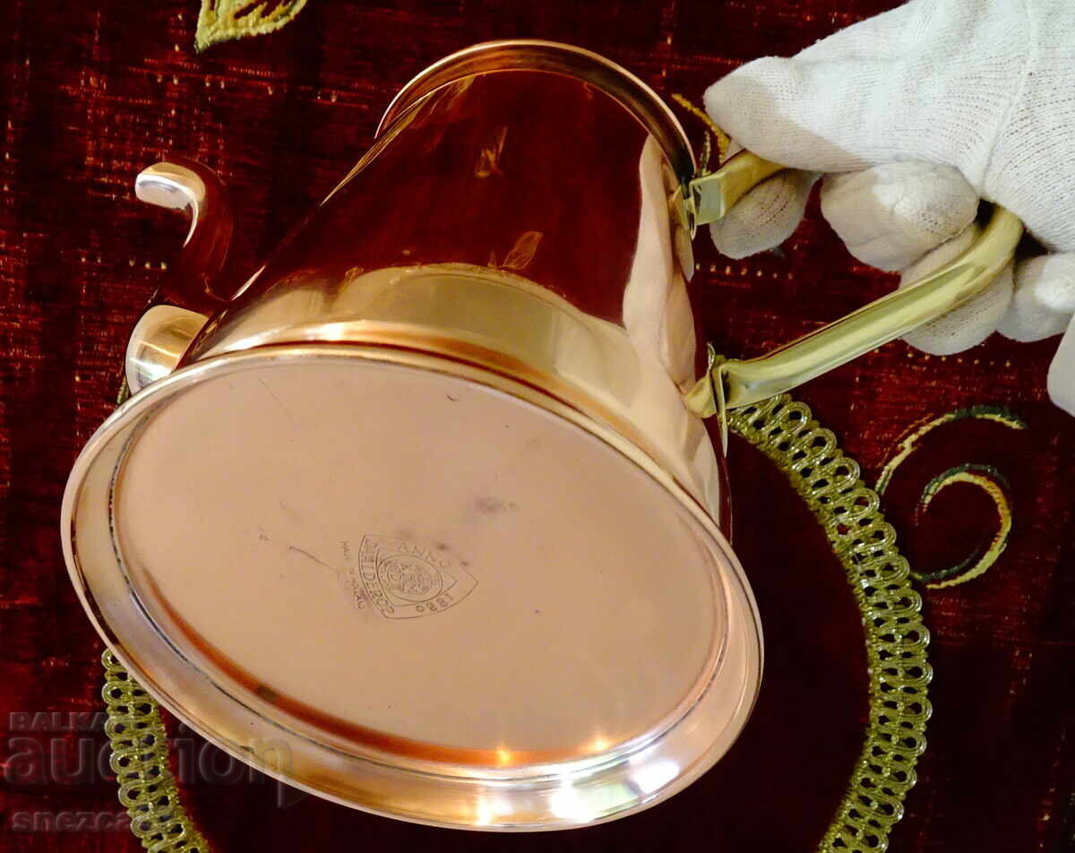 Delivery of Copper teapot, pitcher, pure red copper Netherlands, hallmark