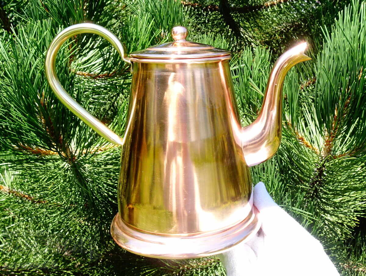 Copper teapot, pitcher, pure red copper Netherlands, hallmark - 6