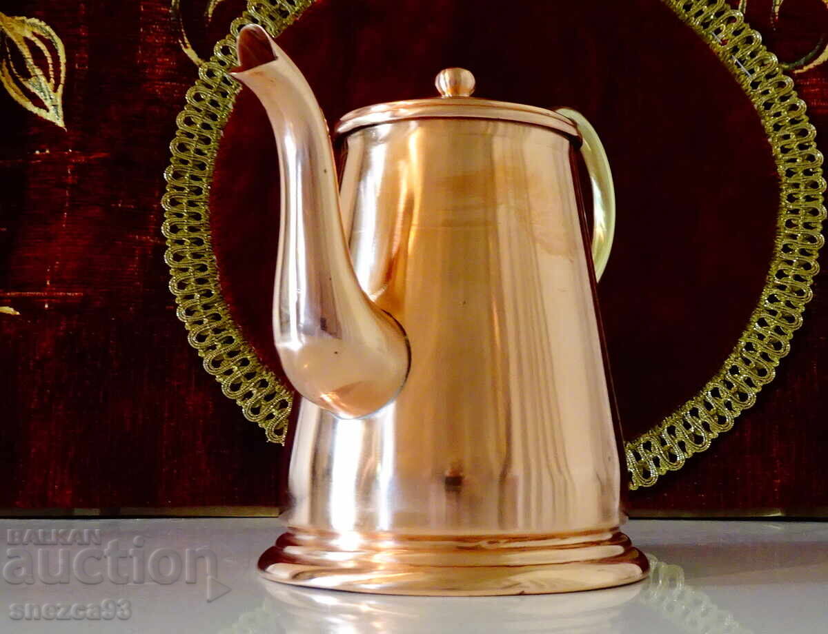 Copper teapot, pitcher, pure red copper Netherlands, hallmark - 7