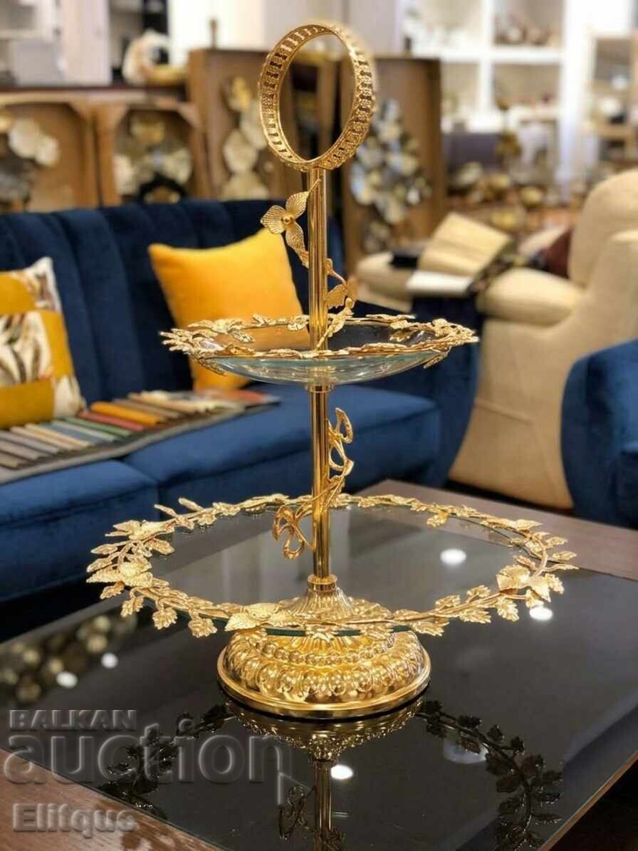 Luxurious two-tier decoration with glass bases, elegant Luxurious two-tier decoration with glass bases, elegant