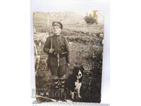 1932 FOTOGRAFIE REGALĂ-Dospat, SOLDAT, PUȘCĂ, grănicer, baionetă-erzatz