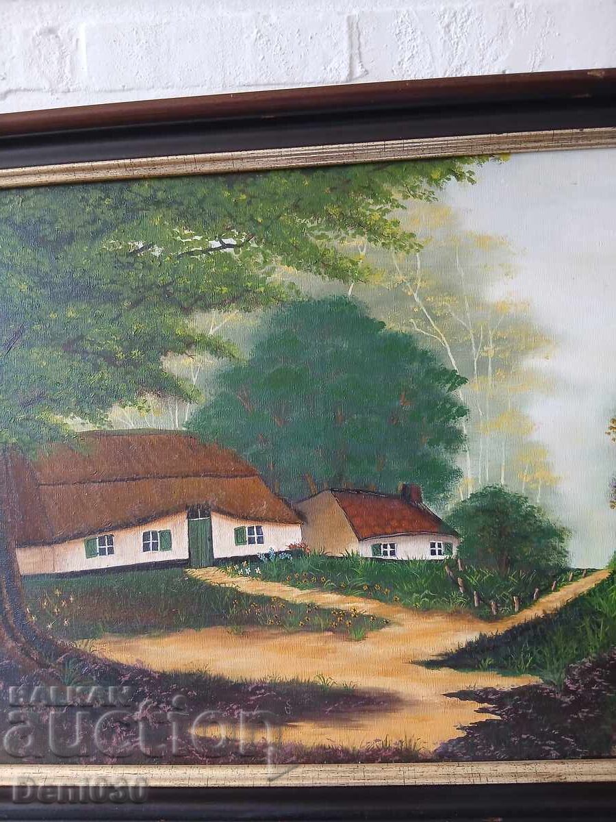 Licitație Frumos pictură originală în ulei pe pânză într-un cadru frumos Licitație Frumos pictură originală în ulei pe pânză într-un cadru frumos