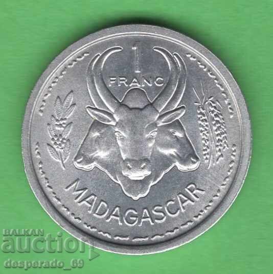 (¯`'•.¸   1 франк 1958  МАДАГАСКАР UNC   ¸.•'´¯)