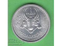 (¯`'•.¸ 1 franc 1958 MADAGASCAR UNC ¸.•'´¯)