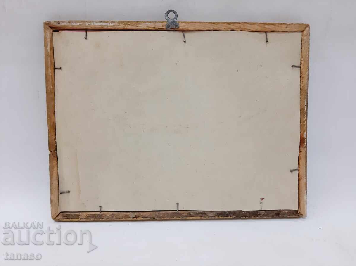 Print de artă vintage, Copil și câine, ramă aurie, sub sticlă cu preț € 15.00 | 29.34 BGN