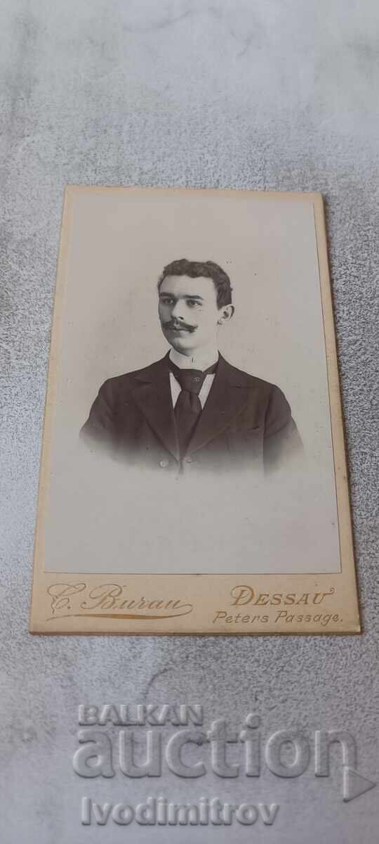 Fotografie Tânăr cu mustață Cothen 1897 Carton