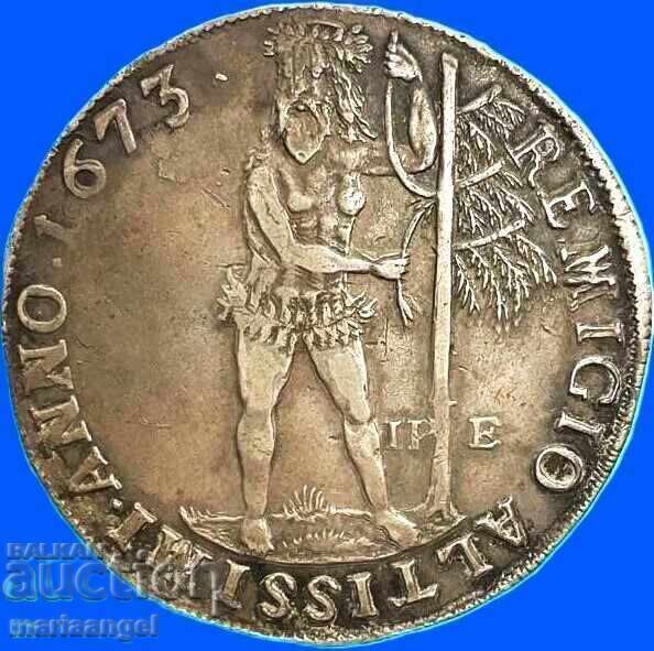 Taler 1673 Germania 28.74g Braunschweig Rudolf August Ag - 5 Taler 1673 Germania 28.74g Braunschweig Rudolf August Ag - 5